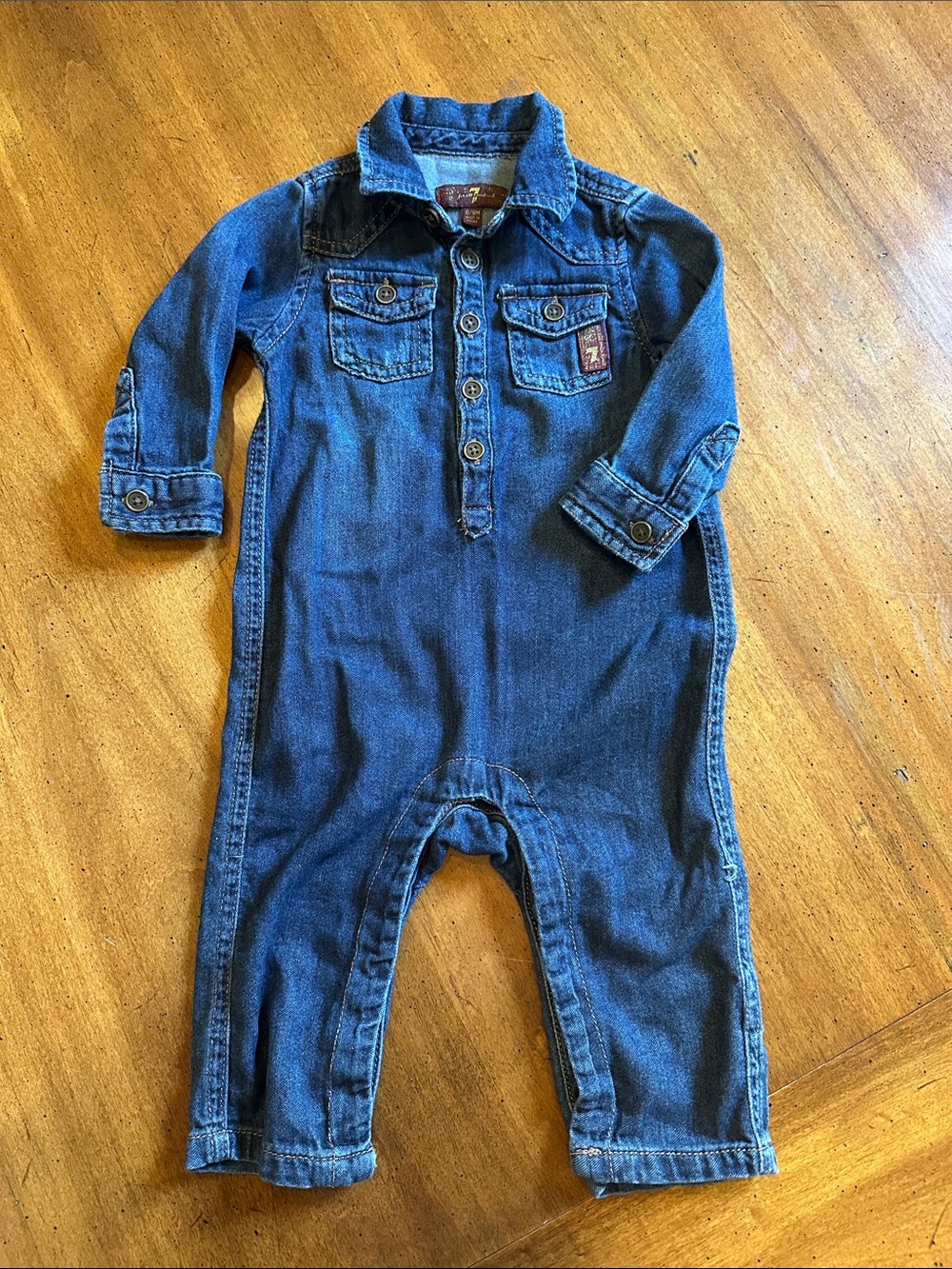 7 For All Mankind Kids Denim Jumpsuit - Blue